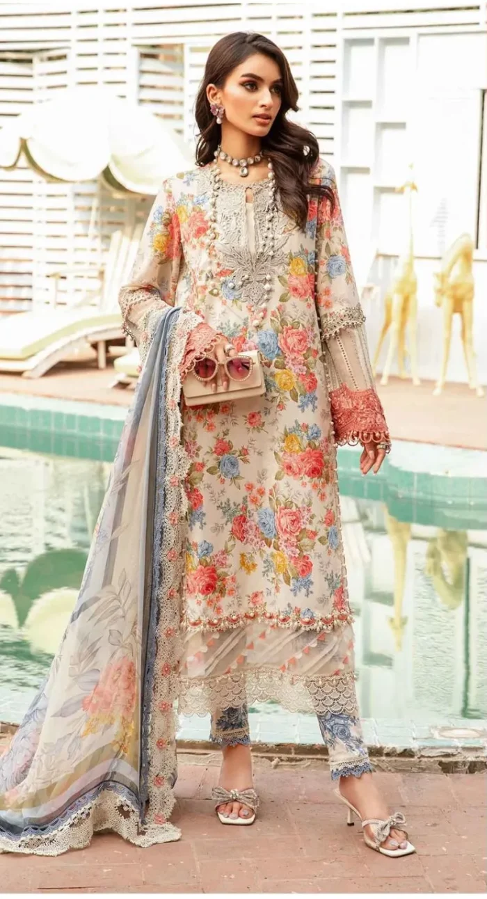 Latest Maria. B | New Collection of Unstitched Lawn Dress Buy Online - Image 7